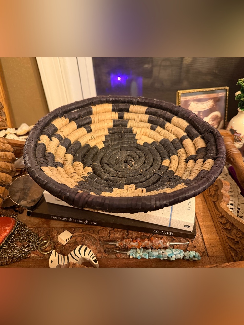Vintage Navajo woven basket